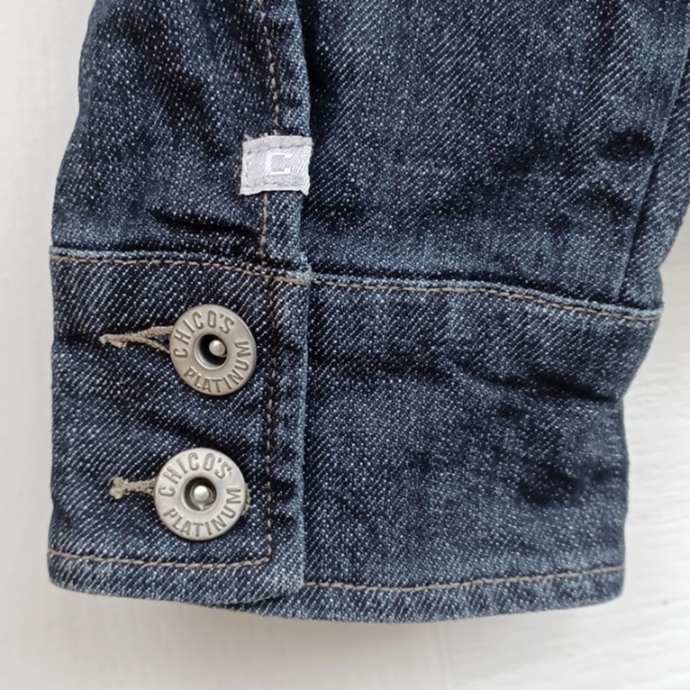 CHICO'S Denim Blue Women's Jacket SZ 0 - Picture 6 of 6